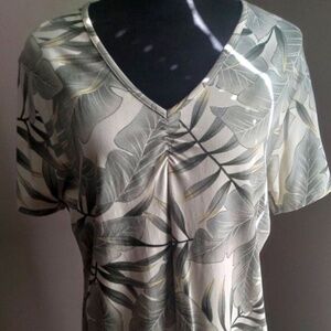 Green Leaf Top by Carribean Joe | Size XL